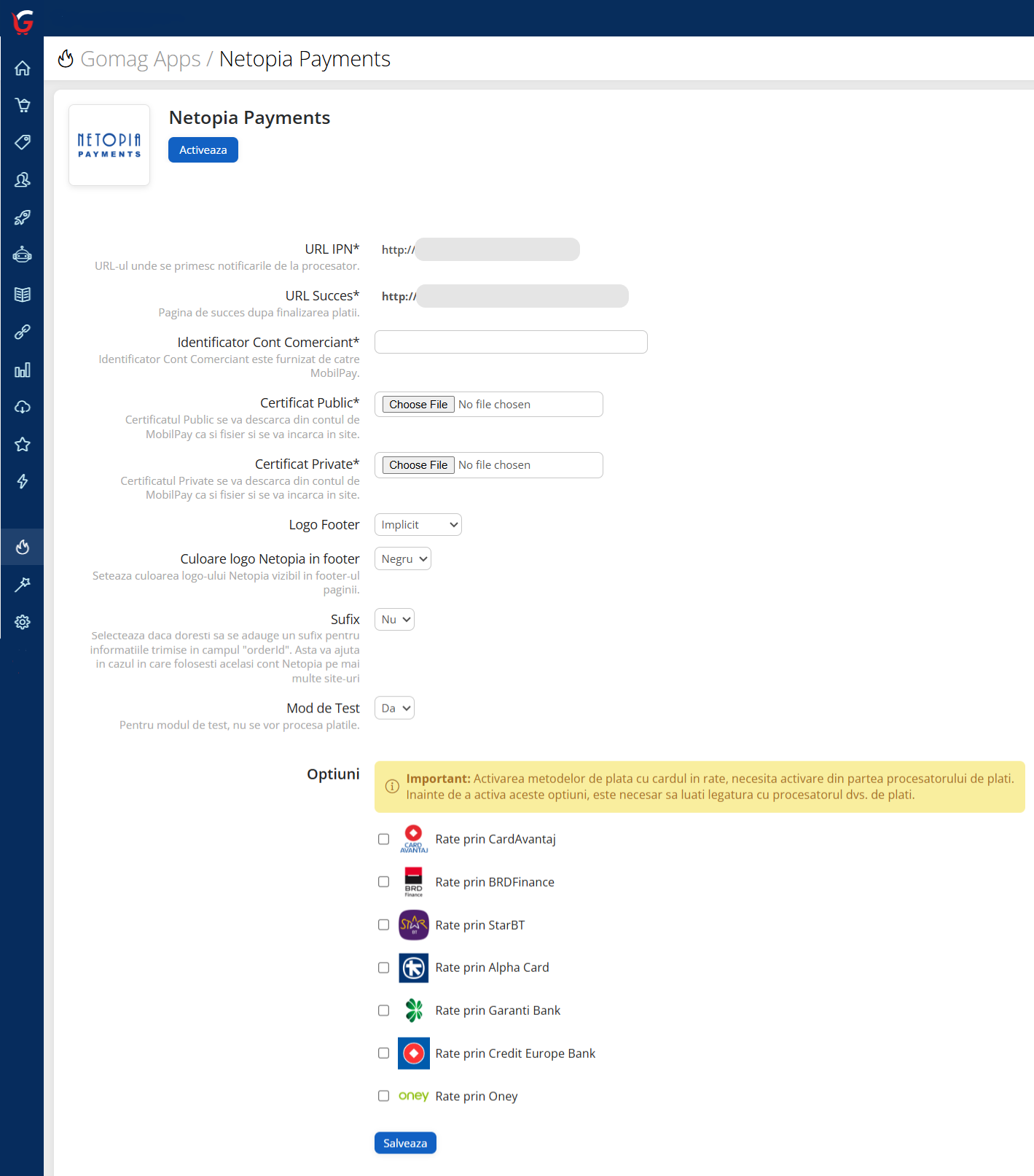 Netopia Payments – Gomag Suport